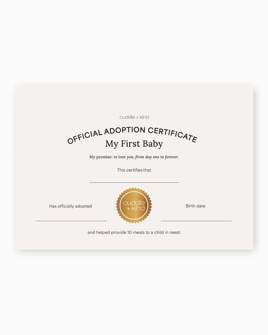 My First Baby Adoption Certificate