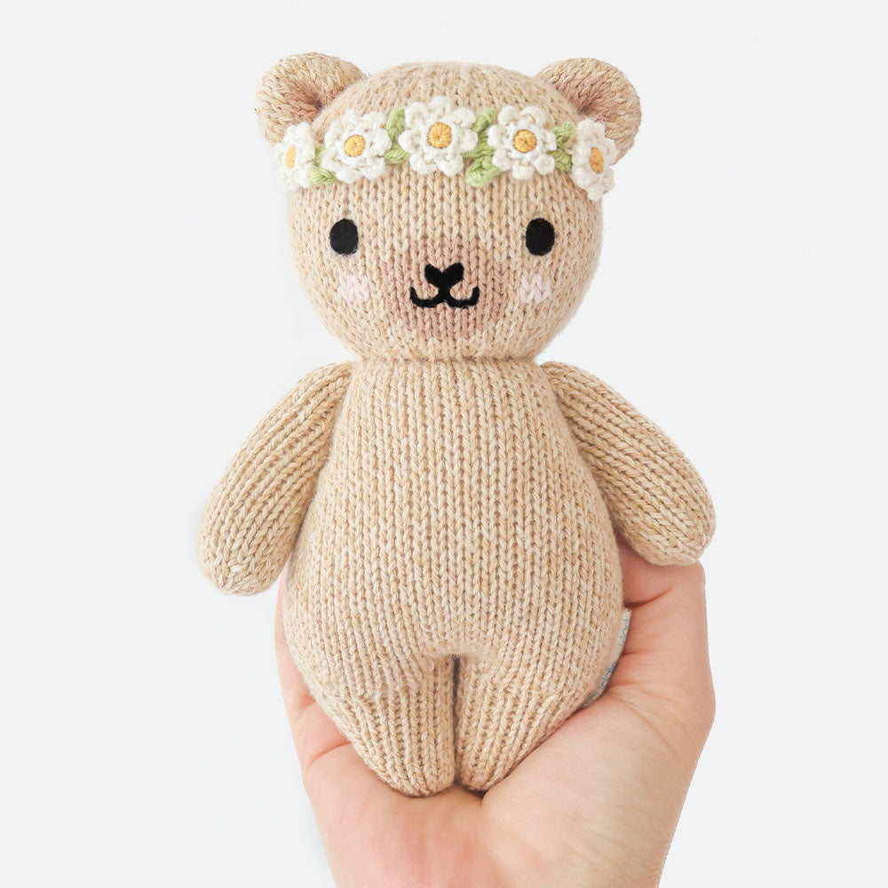 Baby honey bear (ivory floral)