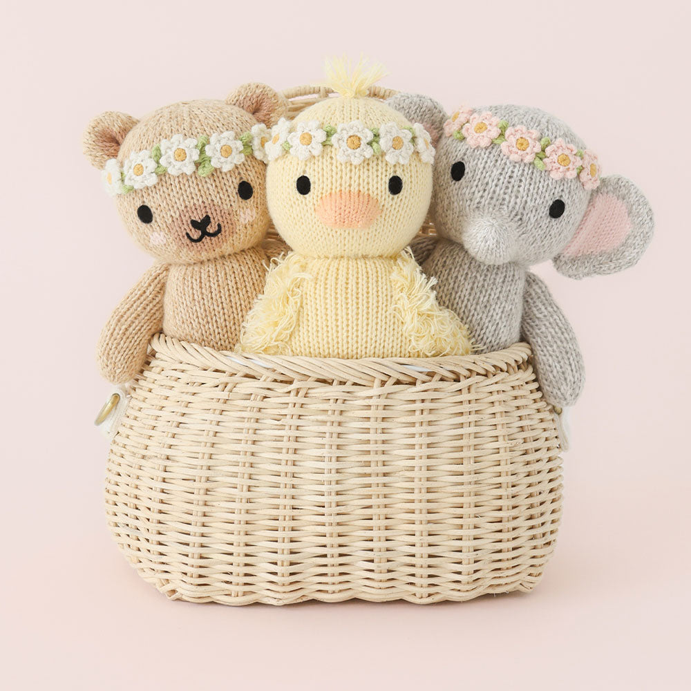 Baby honey bear (ivory floral)