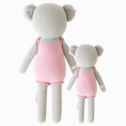 Cuddle and kind doll Claire the koala in the regular and little sizes, shown from the back.